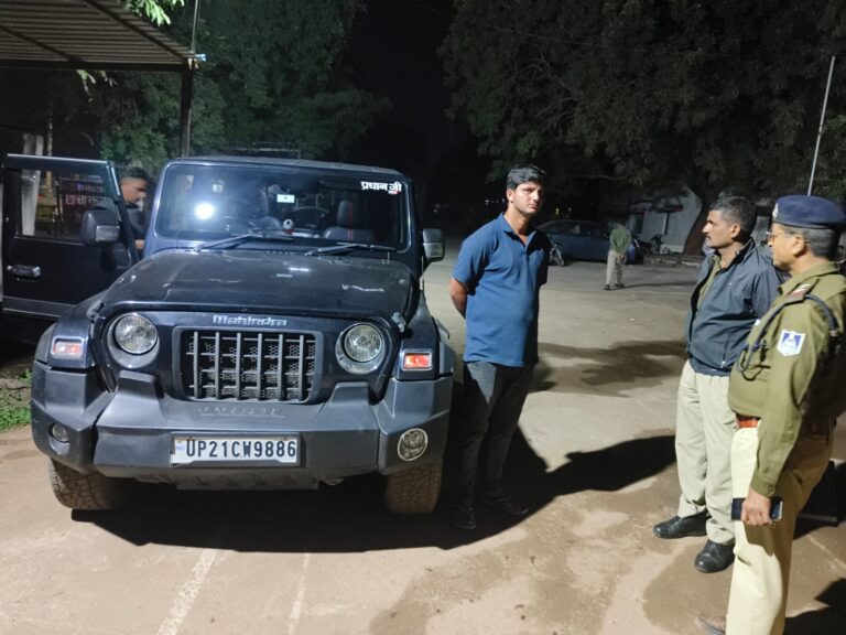 हूटर लगी महिंद्रा थार गाड़ी के वाहन चालक के विरुद्ध कुठला पुलिस की मोटर व्हीकल एक्ट के तहत सख्त कार्यवाही