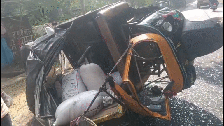 ट्रक ने ऑटो को मारी टक्कर